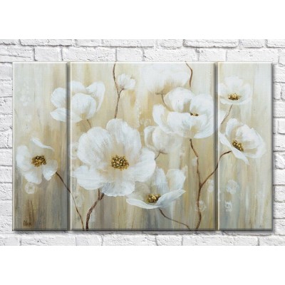 Картина Magic Color White poppies on a Beige background (3572547)