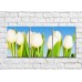 Pictură Magic Color White tulips on a Blue background (500072)