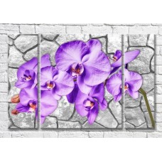 Pictură Magic Color Branch of Lilac orchid on a stone background (3565154)