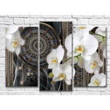 Pictură Magic Color White orchid on an abstract background (3565185)