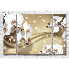 Картина Magic Color Orchids and rhinestones on a Golden background (3565165)