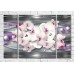 Картина Magic Color Orchids and spheres on a Gray background with Purple stripes (3565166)