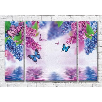 Картина Magic Color Pink and Blue lilac and butterflies (3565168)