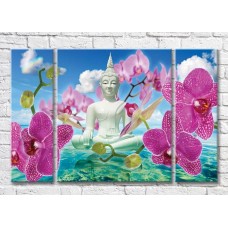 Картина Magic Color Sculpture of Buddha among orchids against the sky (3565172)