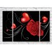 Pictură Magic Color Red rose and hearts on a Black background 1 (3565175)