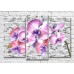 Pictură Magic Color Branch of Lilac orchid on a brick background (3565188)