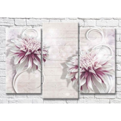 Картина Magic Color Dahlias and White curls on a Light background (3565194)