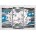 Картина Magic Color Orchids and spheres on a Gray background with Blue stripes (3565203)