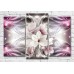 Pictură Magic Color Pink magnolia on abstract waves background (3565205)