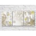 Pictură Magic Color White flowers with Gold patterns on a Beige background (3565220)