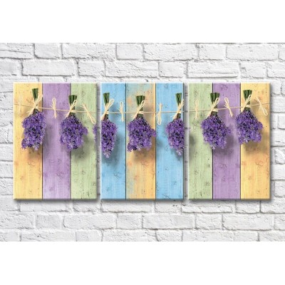 Pictură Magic Color Hanging bunches of lavender on colorful background (3565230)