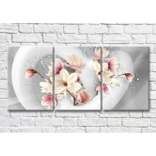 Картина Magic Color Magnolias in White weave on a Gray background (3565235)