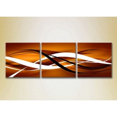 Pictură Magic Color Triptych Abstraction Brown and White (2229483)