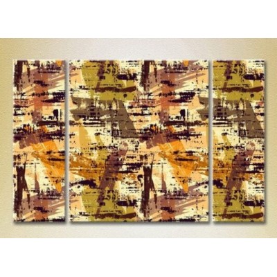 Pictură Magic Color Triptych Abstraction Yellow/Brown (2229546)