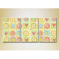 Картина Magic Color Triptych Flowers and hearts (2229569)