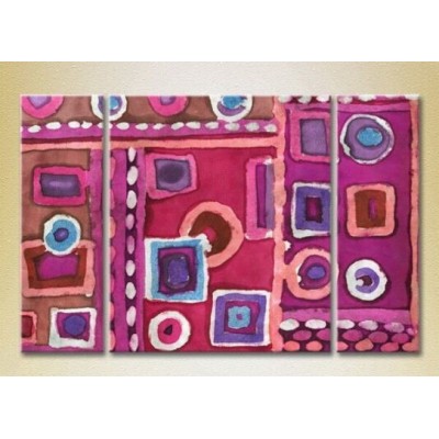 Pictură Magic Color Triptych Abstraction Lilac/Pink (2229524)