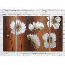 Pictură Magic Color White flowers on Brown background (3572551)