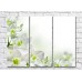 Картина Magic Color White flowers with a Green heart on a White background (500085)