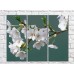 Pictură Magic Color White Sakura flowers on an Emerald background (500088)