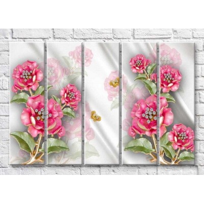 Картина Magic Color Jewelry of Pink flowers on a Gray background (3551879)