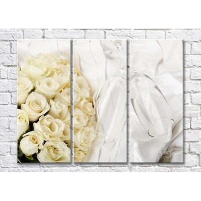 Картина Magic Color Bouquet of White roses and two glasses (500107)