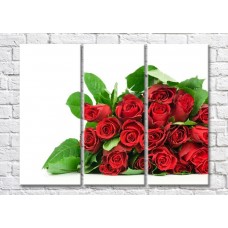 Pictură Magic Color Bouquet of Red roses on a White background (500141)