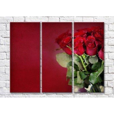 Pictură Magic Color Bouquet of roses on a Burgundy background (500151)