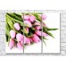 Pictură Magic Color Bouquet of Pink tulips on a White background (500155)