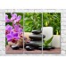 Pictură Magic Color Purple orchid branch, Black pebbles and burning candles (500211)