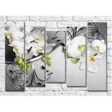 Pictură Magic Color Branches of White orchids on a Gray background (3551899)