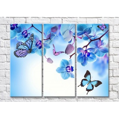 Картина Magic Color Blue orchid branches and butterflies (500218)