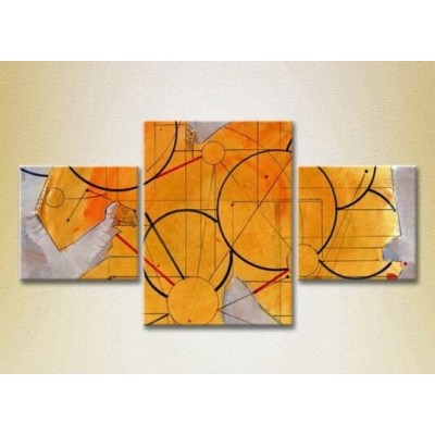 Картина Magic Color Triptych Abstraction Yellow/Violet (2229467)