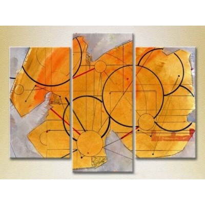 Картина Magic Color Triptych Abstraction Yellow/Violet (2229468)