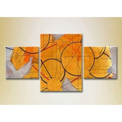Картина Magic Color Triptych Abstraction Yellow/Violet (2229465)