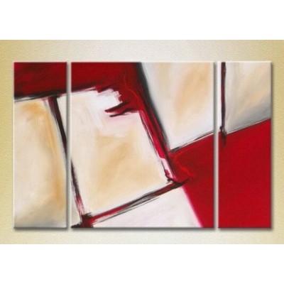 Картина Magic Color Triptych Abstraction White/Red (2229466)
