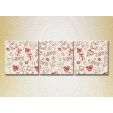 Pictură Magic Color Triptych Love (2229447)