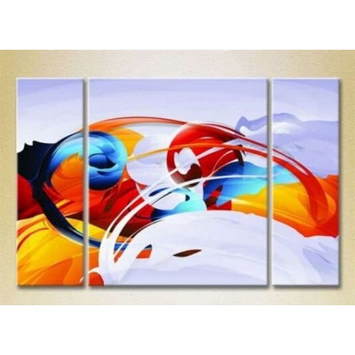 Pictură Magic Color Triptych Abstraction firefox (2229519)