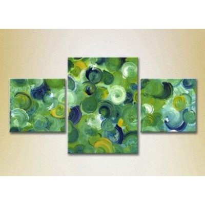 Pictură Magic Color Triptych Abstraction Green/Blue (2229471)