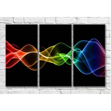 Pictură Magic Color Multicolored smoke stripes on a Black background (3499097)