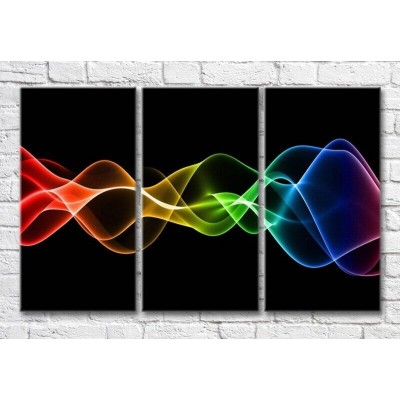 Pictură Magic Color Multicolored smoke stripes on a Black background (3499097)