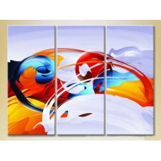 Pictură Magic Color Triptych Abstraction firefox (2229526)