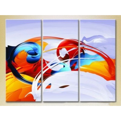 Pictură Magic Color Triptych Abstraction firefox (2229526)