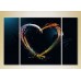 Pictură Magic Color Triptych Multicolored Heart (2229563)