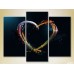 Pictură Magic Color Triptych Multicolored Heart (2229564)