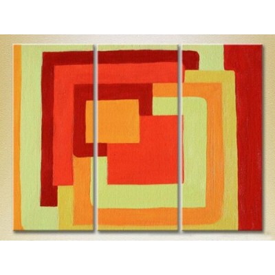 Pictură Magic Color Triptych Abstract bright squares (2229533)