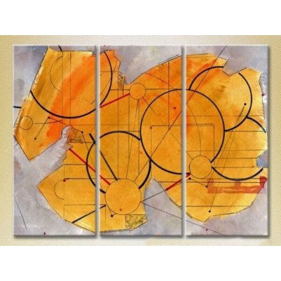 Pictură Magic Color Triptych Abstraction Yellow/Violet (2229469)