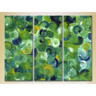 Pictură Magic Color Triptych Abstraction Green/Blue (2229470)