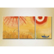 Pictură Magic Color Triptych Abstraction Chagall (2229530)