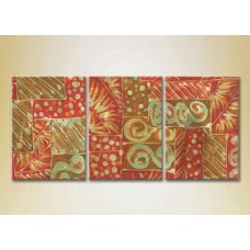 Pictură Magic Color Triptych Abstraction Red/Green (2229489)