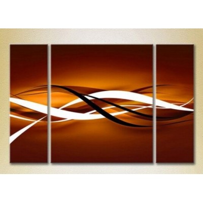 Pictură Magic Color Triptych Abstraction Brown and White (2229480)